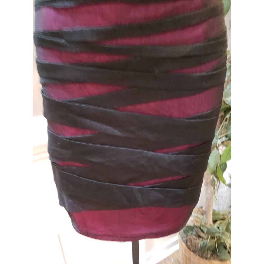 Forever 21 Strapless Dress Womens 1X Purple Black Bodycon Party Mini Plus - Picture 3 of 9